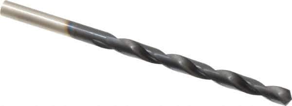Hertel - #5 135° Cobalt Jobber Drill - TiAlN Finish, Right Hand Cut, Spiral Flute, Straight Shank, 3-3/4" OAL, Split Point - Eagle Tool & Supply