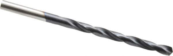 Hertel - #7 135° Cobalt Jobber Drill - TiAlN Finish, Right Hand Cut, Spiral Flute, Straight Shank, 3-5/8" OAL, Split Point - Eagle Tool & Supply