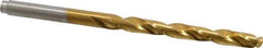 Hertel - 7/32" 135° Cobalt Jobber Drill - TiN Finish, Right Hand Cut, Spiral Flute, Straight Shank, 3-3/4" OAL, Split Point - Eagle Tool & Supply