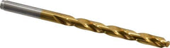 Hertel - Letter E (1/4) 135° Cobalt Jobber Drill - TiN Finish, Right Hand Cut, Spiral Flute, Straight Shank, 4" OAL, Split Point - Eagle Tool & Supply