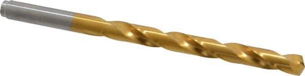 Hertel - 17/64" 135° Cobalt Jobber Drill - TiN Finish, Right Hand Cut, Spiral Flute, Straight Shank, 4-1/8" OAL, Split Point - Eagle Tool & Supply