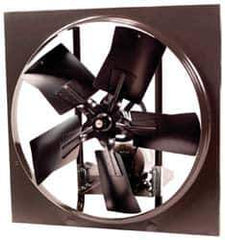 Fantech - 30" Blade, Belt Drive, 1 hp, 10,565 CFM, Drip-proof Exhaust Fan - 34" Opening Height x 34" Opening Width, 16" Deep, 6" Projection, 115/230 Volt, 1 Speed, Single Phase - Eagle Tool & Supply