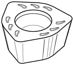 Kennametal - WPMW315 HN Grade KC522M Carbide Milling Insert - TiAlN Finish, 0.1378" Thick, 5/16" Inscribed Circle, 1.5mm Corner Radius - Eagle Tool & Supply