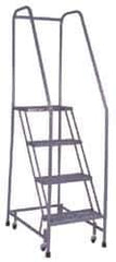 Cotterman - 70" 4 Step Ladder - 350 Lb Capacity, 40" Platform Height, 30" Base Width x 31" Depth, Grip Strut - Eagle Tool & Supply