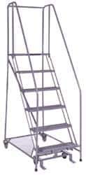 Ballymore - 90" 6 Step Ladder - 350 Lb Capacity, 60" Platform Height, 30" Base Width x 46" Depth, Grip Strut - Eagle Tool & Supply