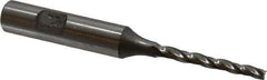 Made in USA - 0.5° Taper Angle per Side, 1/8" Small End Diam, 1-1/4" LOC, High Speed Steel 3 Flute Tapered Square End Mill - 3-1/4" OAL, 3/8" Shank Diam, Spiral Flute - Eagle Tool & Supply