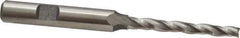 Made in USA - 0.5° Taper Angle per Side, 3/16" Small End Diam, 1-3/4" LOC, High Speed Steel 3 Flute Tapered Square End Mill - 3-7/8" OAL, 3/8" Shank Diam, Spiral Flute - Eagle Tool & Supply