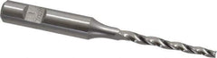 Made in USA - 1° Taper Angle per Side, 1/8" Small End Diam, 1-1/2" LOC, High Speed Steel 3 Flute Tapered Square End Mill - 3-1/4" OAL, 3/8" Shank Diam, Spiral Flute - Eagle Tool & Supply
