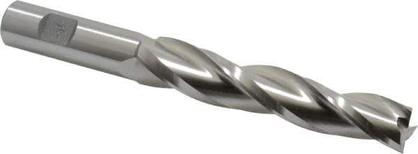 Made in USA - 1° Taper Angle per Side, 3/4" Small End Diam, 4-1/4" LOC, High Speed Steel 3 Flute Tapered Square End Mill - 6-3/4" OAL, 3/4" Shank Diam - Eagle Tool & Supply