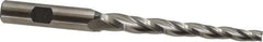 Made in USA - 1.5° Taper Angle per Side, 1/4" Small End Diam, 3-1/4" LOC, High Speed Steel 3 Flute Tapered Square End Mill - 5-1/2" OAL, 1/2" Shank Diam, Spiral Flute - Eagle Tool & Supply