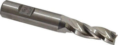 Made in USA - 1.5° Taper Angle per Side, 3/8" Small End Diam, 1-1/4" LOC, High Speed Steel 3 Flute Tapered Square End Mill - 3-1/4" OAL, 1/2" Shank Diam, Spiral Flute - Eagle Tool & Supply