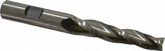 Made in USA - 1.5° Taper Angle per Side, 3/8" Small End Diam, 2-1/4" LOC, High Speed Steel 3 Flute Tapered Square End Mill - 4-1/4" OAL, 1/2" Shank Diam, Spiral Flute - Eagle Tool & Supply