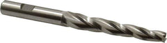 Made in USA - 1.5° Taper Angle per Side, 3/8" Small End Diam, 3-1/4" LOC, High Speed Steel 3 Flute Tapered Square End Mill - 5-1/2" OAL, 5/8" Shank Diam, Spiral Flute - Eagle Tool & Supply