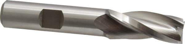 Made in USA - 1.5° Taper Angle per Side, 1/2" Small End Diam, 1-1/4" LOC, High Speed Steel 3 Flute Tapered Square End Mill - 3-1/4" OAL, 1/2" Shank Diam, Spiral Flute - Eagle Tool & Supply