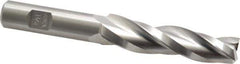 Made in USA - 1.5° Taper Angle per Side, 1/2" Small End Diam, 2-1/4" LOC, High Speed Steel 3 Flute Tapered Square End Mill - 4-1/4" OAL, 5/8" Shank Diam, Spiral Flute - Eagle Tool & Supply