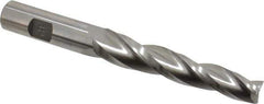 Made in USA - 1.5° Taper Angle per Side, 1/2" Small End Diam, 3-1/4" LOC, High Speed Steel 3 Flute Tapered Square End Mill - 5-1/2" OAL, 5/8" Shank Diam, Spiral Flute - Eagle Tool & Supply