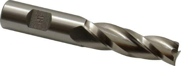 Made in USA - 1.5° Taper Angle per Side, 5/8" Small End Diam, 2-1/4" LOC, High Speed Steel 3 Flute Tapered Square End Mill - 4-1/2" OAL, 3/4" Shank Diam, Spiral Flute - Eagle Tool & Supply