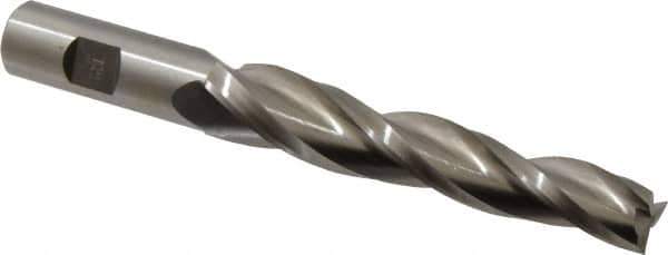 Made in USA - 1.5° Taper Angle per Side, 5/8" Small End Diam, 4-1/4" LOC, High Speed Steel 3 Flute Tapered Square End Mill - 6-1/2" OAL, 3/4" Shank Diam, Spiral Flute - Eagle Tool & Supply
