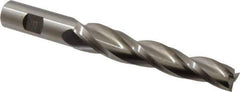 Made in USA - 1.5° Taper Angle per Side, 5/8" Small End Diam, 4-1/4" LOC, High Speed Steel 3 Flute Tapered Square End Mill - 6-1/2" OAL, 3/4" Shank Diam, Spiral Flute - Eagle Tool & Supply