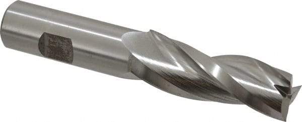 Made in USA - 1.5° Taper Angle per Side, 3/4" Small End Diam, 2-1/4" LOC, High Speed Steel 3 Flute Tapered Square End Mill - 4-1/2" OAL, 3/4" Shank Diam, Spiral Flute - Eagle Tool & Supply