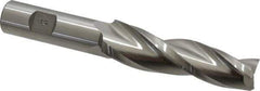 Made in USA - 2° Taper Angle per Side, 3/4" Small End Diam, 3-1/4" LOC, High Speed Steel 3 Flute Tapered Square End Mill - 5-3/4" OAL, 1" Shank Diam, Spiral Flute - Eagle Tool & Supply