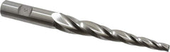 Made in USA - 3° Taper Angle per Side, 1/4" Small End Diam, 4" LOC, High Speed Steel 3 Flute Tapered Square End Mill - 6-1/2" OAL, 5/8" Shank Diam, Spiral Flute - Eagle Tool & Supply