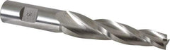 Made in USA - 3° Taper Angle per Side, 1/2" Small End Diam, 3-1/4" LOC, High Speed Steel 3 Flute Tapered Square End Mill - 5-1/2" OAL, 3/4" Shank Diam, Spiral Flute - Eagle Tool & Supply