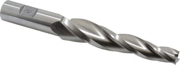 Made in USA - 3° 1/2" Small End Diam, 4" LOC, 3 Flute High Speed Steel Tapered Square End Mill - Eagle Tool & Supply
