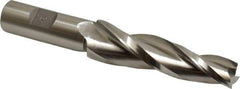 Made in USA - 3° Taper Angle per Side, 5/8" Small End Diam, 3-1/4" LOC, High Speed Steel 3 Flute Tapered Square End Mill - 5-1/2" OAL, 1" Shank Diam, Spiral Flute - Eagle Tool & Supply