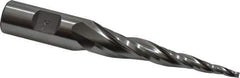 Made in USA - 5° Taper Angle per Side, 1/8" Small End Diam, 3" LOC, High Speed Steel 3 Flute Tapered Square End Mill - 5-1/2" OAL, 3/4" Shank Diam - Eagle Tool & Supply