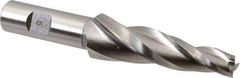 Made in USA - 5° Taper Angle per Side, 1/2" Small End Diam, 3-1/4" LOC, High Speed Steel 3 Flute Tapered Square End Mill - 5-3/4" OAL, 1" Shank Diam, Spiral Flute - Eagle Tool & Supply