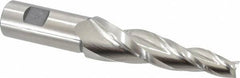 Made in USA - 5° Taper Angle per Side, 1/2" Small End Diam, 4" LOC, High Speed Steel 3 Flute Tapered Square End Mill - 6-1/2" OAL, 1" Shank Diam, Spiral Flute - Eagle Tool & Supply