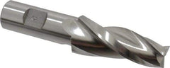 Made in USA - 5° Taper Angle per Side, 5/8" Small End Diam, 2-1/4" LOC, High Speed Steel 3 Flute Tapered Square End Mill - 4-1/2" OAL, 3/4" Shank Diam, Spiral Flute - Eagle Tool & Supply