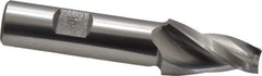 Made in USA - 10° Taper Angle per Side, 3/8" Small End Diam, 1-1/4" LOC, High Speed Steel 3 Flute Tapered Square End Mill - 3-3/8" OAL, 5/8" Shank Diam, Spiral Flute - Eagle Tool & Supply