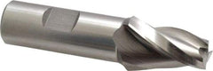 Made in USA - 10° Taper Angle per Side, 1/2" Small End Diam, 1-1/4" LOC, High Speed Steel 3 Flute Tapered Square End Mill - 3-1/2" OAL, 3/4" Shank Diam, Spiral Flute - Eagle Tool & Supply