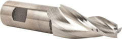 Made in USA - 10° Taper Angle per Side, 1/2" Small End Diam, 2-1/4" LOC, High Speed Steel 3 Flute Tapered Square End Mill - 4-3/4" OAL, 1" Shank Diam, Spiral Flute - Eagle Tool & Supply