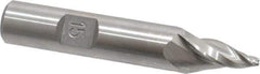 Made in USA - 15° Taper Angle per Side, 3/32" Small End Diam, 3/4" LOC, High Speed Steel 3 Flute Tapered Square End Mill - 2-3/4" OAL, 1/2" Shank Diam, Spiral Flute - Eagle Tool & Supply