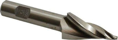 Made in USA - 15° Taper Angle per Side, 3/32" Small End Diam, 1-1/2" LOC, High Speed Steel 3 Flute Tapered Square End Mill - 3-3/4" OAL, 1/2" Shank Diam, Spiral Flute - Eagle Tool & Supply