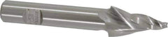 Made in USA - 15° Taper Angle per Side, 1/8" Small End Diam, 1-1/4" LOC, High Speed Steel 3 Flute Tapered Square End Mill - 3-1/4" OAL, 5/8" Shank Diam, Spiral Flute - Eagle Tool & Supply