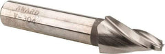 Made in USA - 15° Taper Angle per Side, 3/16" Small End Diam, 1" LOC, High Speed Steel 3 Flute Tapered Square End Mill - 3" OAL, 1/2" Shank Diam, Spiral Flute - Eagle Tool & Supply