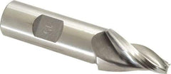 Made in USA - 15° Taper Angle per Side, 1/4" Small End Diam, 1-1/4" LOC, High Speed Steel 3 Flute Tapered Square End Mill - 3-1/2" OAL, 3/4" Shank Diam - Eagle Tool & Supply