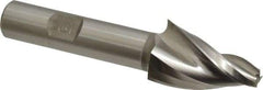 Made in USA - 15° Taper Angle per Side, 1/4" Small End Diam, 1-1/4" LOC, High Speed Steel 3 Flute Tapered Square End Mill - 3-1/4" OAL, 1/2" Shank Diam - Eagle Tool & Supply