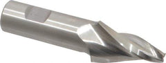 Made in USA - 15° Taper Angle per Side, 1/4" Small End Diam, 1-1/2" LOC, High Speed Steel 3 Flute Tapered Square End Mill - 3-3/4" OAL, 3/4" Shank Diam, Spiral Flute - Eagle Tool & Supply