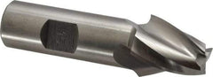 Made in USA - 15° Taper Angle per Side, 1/2" Small End Diam, 1" LOC, High Speed Steel 3 Flute Tapered Square End Mill - 3-1/4" OAL, 3/4" Shank Diam, Spiral Flute - Eagle Tool & Supply