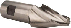 Made in USA - 15° Taper Angle per Side, 1/2" Small End Diam, 2-1/4" LOC, High Speed Steel 4 Flute Tapered Square End Mill - 4-3/4" OAL, 1-1/4" Shank Diam, Spiral Flute - Eagle Tool & Supply