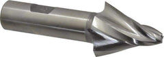 Made in USA - 20° Taper Angle per Side, 1/4" Small End Diam, 1-1/2" LOC, High Speed Steel 4 Flute Tapered Square End Mill - 3-7/8" OAL, 3/4" Shank Diam, Spiral Flute - Eagle Tool & Supply