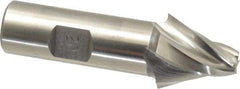 Made in USA - 20° Taper Angle per Side, 5/16" Small End Diam, 1" LOC, High Speed Steel 4 Flute Tapered Square End Mill - 3-3/8" OAL, 3/4" Shank Diam, Spiral Flute - Eagle Tool & Supply
