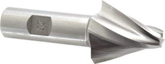 Made in USA - 20° Taper Angle per Side, 3/8" Small End Diam, 1-1/2" LOC, High Speed Steel 4 Flute Tapered Square End Mill - 3-7/8" OAL, 3/4" Shank Diam, Spiral Flute - Eagle Tool & Supply