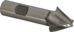 Made in USA - 25° Taper Angle per Side, 5/16" Small End Diam, 3/4" LOC, High Speed Steel 4 Flute Tapered Square End Mill - 3" OAL, 5/8" Shank Diam, Spiral Flute - Eagle Tool & Supply