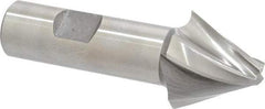 Made in USA - 25° Taper Angle per Side, 5/16" Small End Diam, 1" LOC, High Speed Steel 4 Flute Tapered Square End Mill - 3-3/8" OAL, 3/4" Shank Diam, Spiral Flute - Eagle Tool & Supply